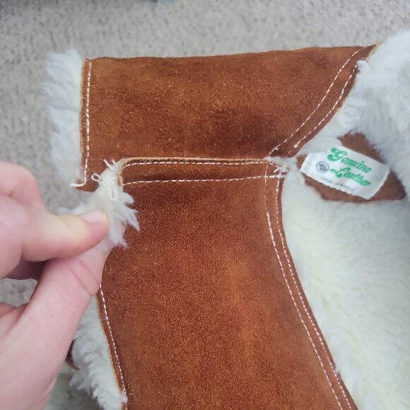 Vintage Leather Vest Mens Western Rodeo Sherpa Lined 70s 80s Mexico - Picture 13 of 13